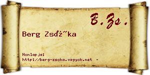 Berg Zsóka névjegykártya